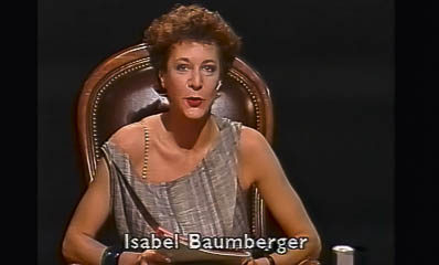 Isabel Baumberger, Ziischtigs-Club, Schweizer Fernsehen, 27. Juni 1989